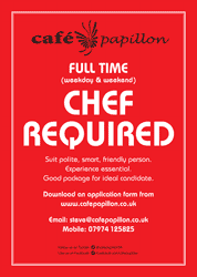 Full Time Chef Required